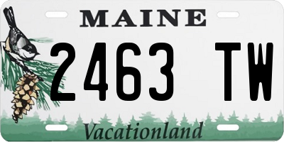 ME license plate 2463TW