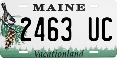 ME license plate 2463UC