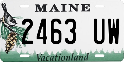 ME license plate 2463UW