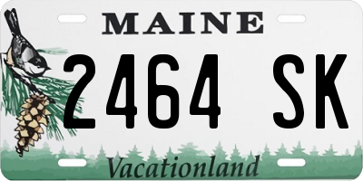 ME license plate 2464SK