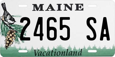 ME license plate 2465SA
