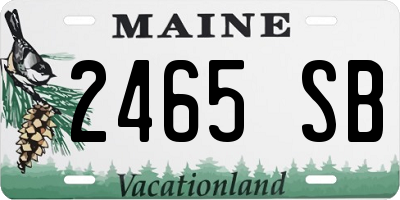 ME license plate 2465SB