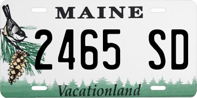 ME license plate 2465SD