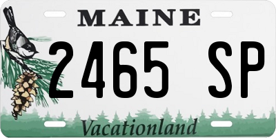 ME license plate 2465SP