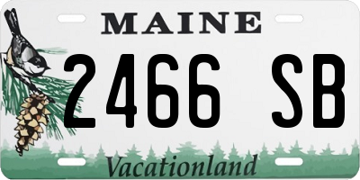 ME license plate 2466SB