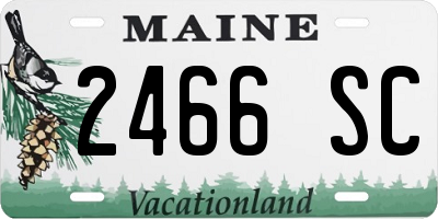 ME license plate 2466SC