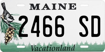 ME license plate 2466SD