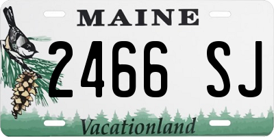 ME license plate 2466SJ