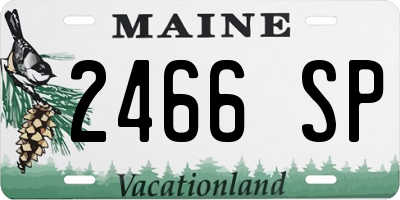 ME license plate 2466SP