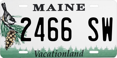 ME license plate 2466SW