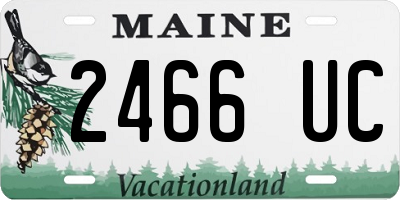 ME license plate 2466UC