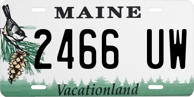 ME license plate 2466UW