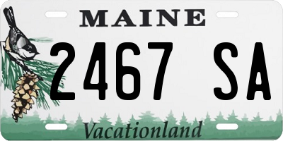 ME license plate 2467SA