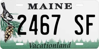 ME license plate 2467SF