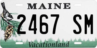 ME license plate 2467SM