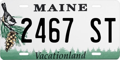 ME license plate 2467ST