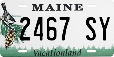 ME license plate 2467SY