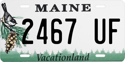 ME license plate 2467UF