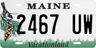 ME license plate 2467UW