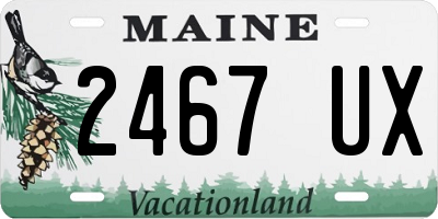 ME license plate 2467UX