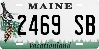 ME license plate 2469SB