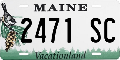 ME license plate 2471SC