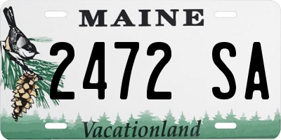 ME license plate 2472SA