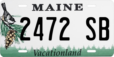 ME license plate 2472SB