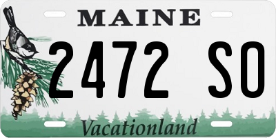ME license plate 2472SO