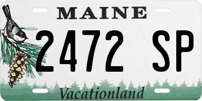 ME license plate 2472SP