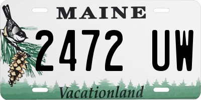 ME license plate 2472UW