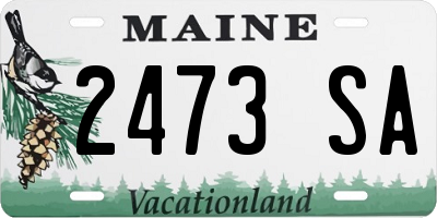 ME license plate 2473SA