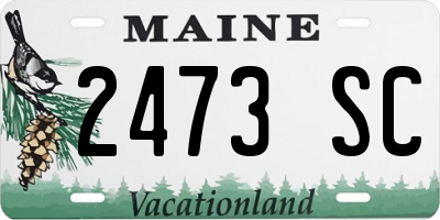 ME license plate 2473SC