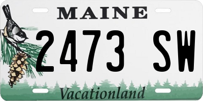 ME license plate 2473SW
