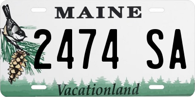 ME license plate 2474SA