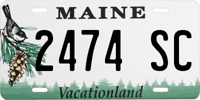 ME license plate 2474SC