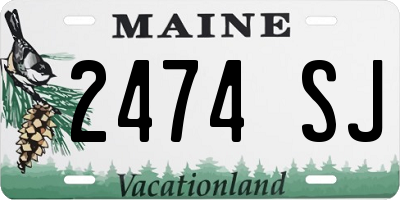 ME license plate 2474SJ