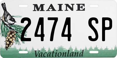 ME license plate 2474SP