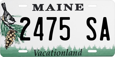 ME license plate 2475SA