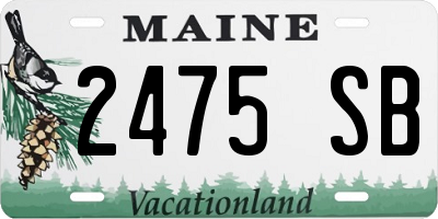 ME license plate 2475SB