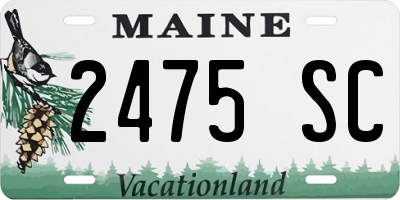 ME license plate 2475SC