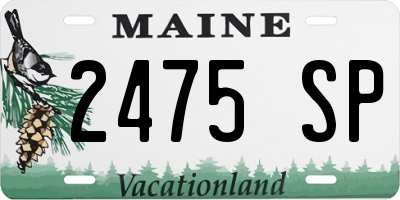 ME license plate 2475SP