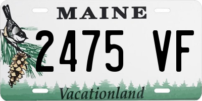 ME license plate 2475VF