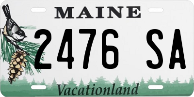 ME license plate 2476SA