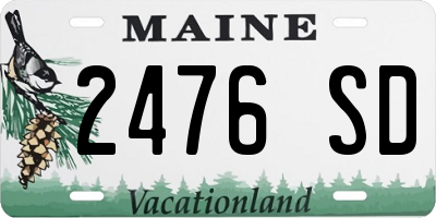 ME license plate 2476SD