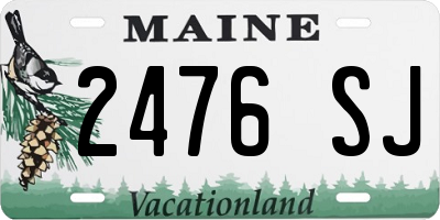 ME license plate 2476SJ