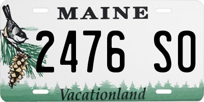 ME license plate 2476SO