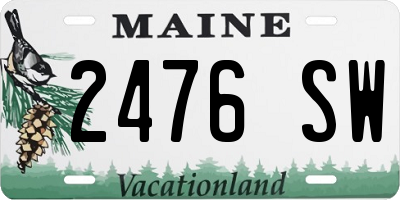 ME license plate 2476SW