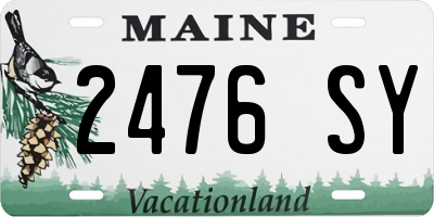 ME license plate 2476SY