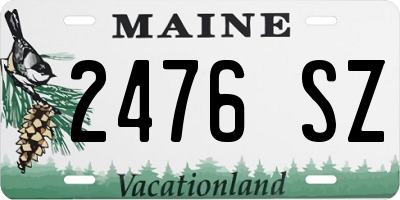 ME license plate 2476SZ